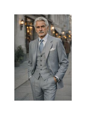 Men's Vintage Warren Sewell Western Light Blue 3-Piece Suit 40R Pant 32R